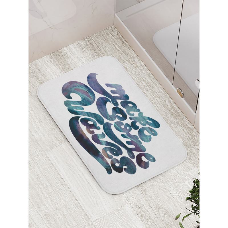 Modern Summer Words Bath Mat