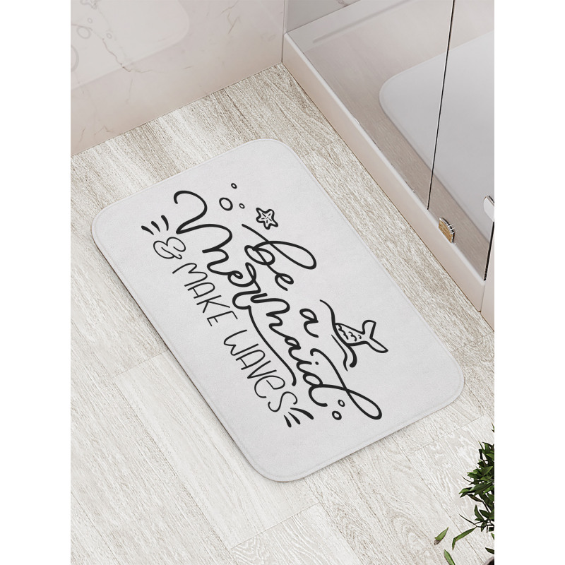 Marine Ornate Words Bath Mat