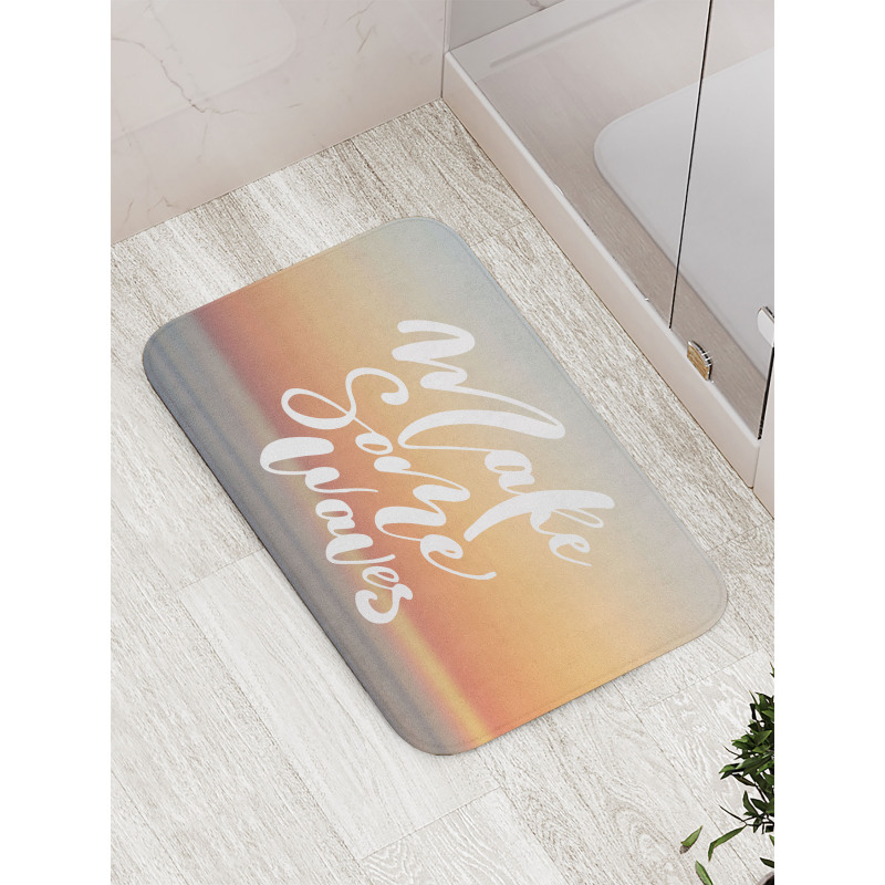 Words on Blurry Sunset Bath Mat