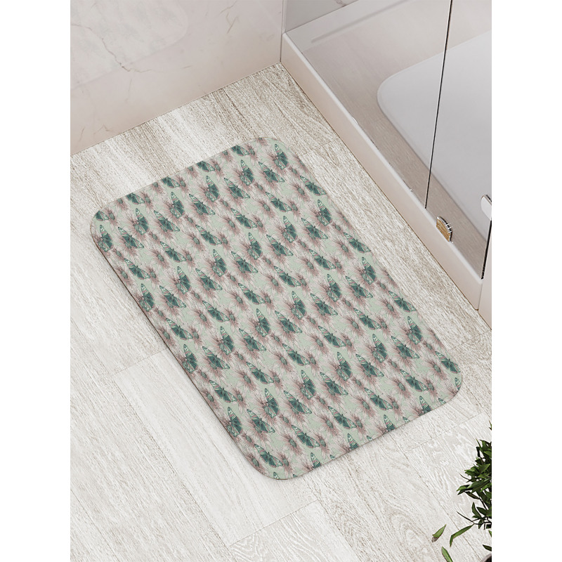 Vintage Flower Butterfly Bath Mat