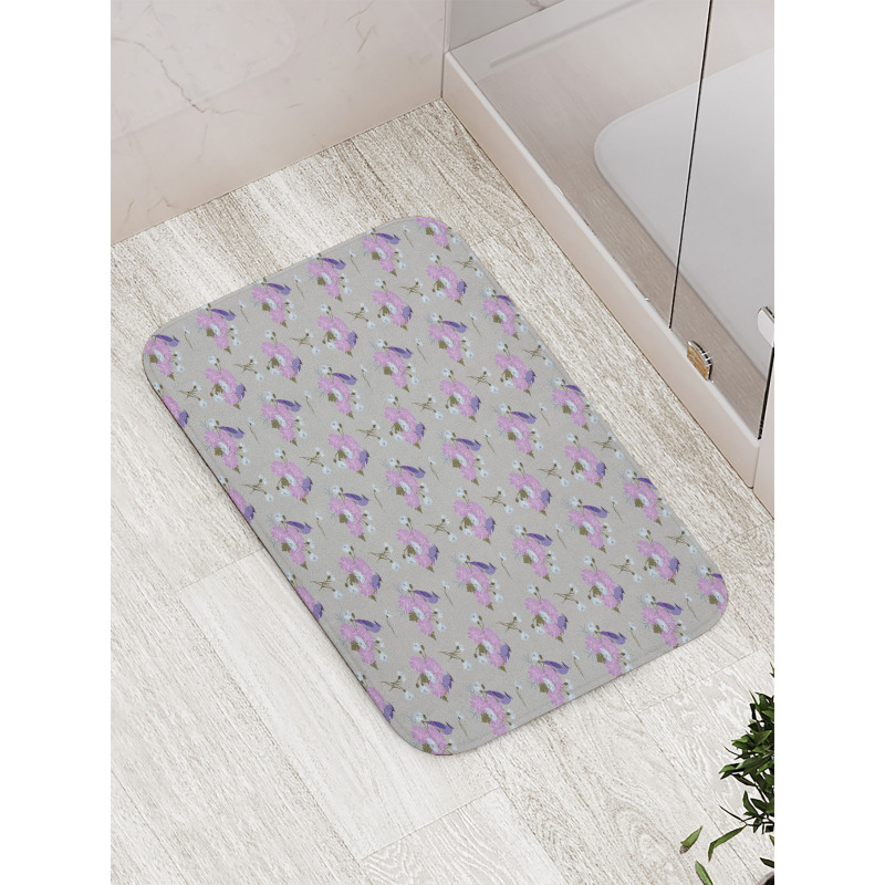 Vintage Flowers and Bird Bath Mat