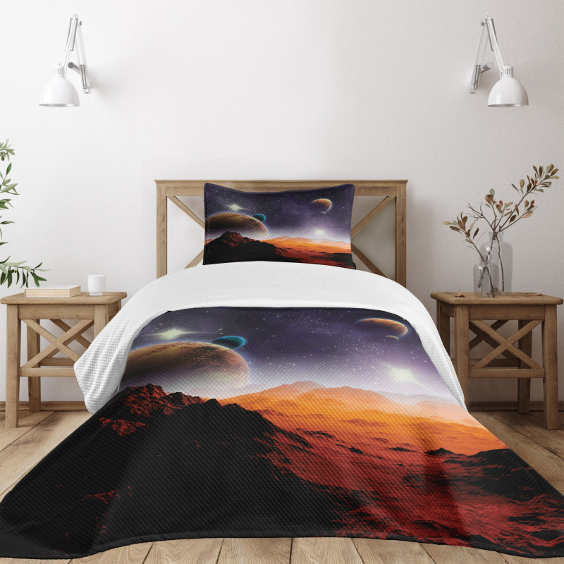 Solar Sky Orbit Comet Bedspread Set