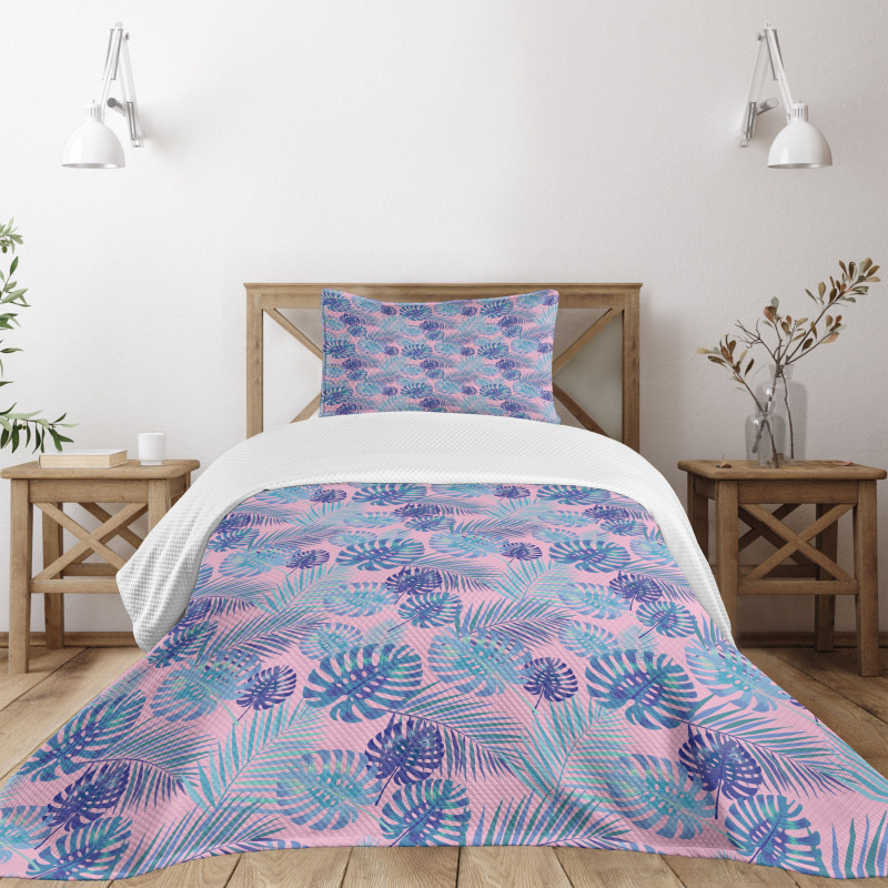 Hawaiian Party Botanical Art Bedspread Set