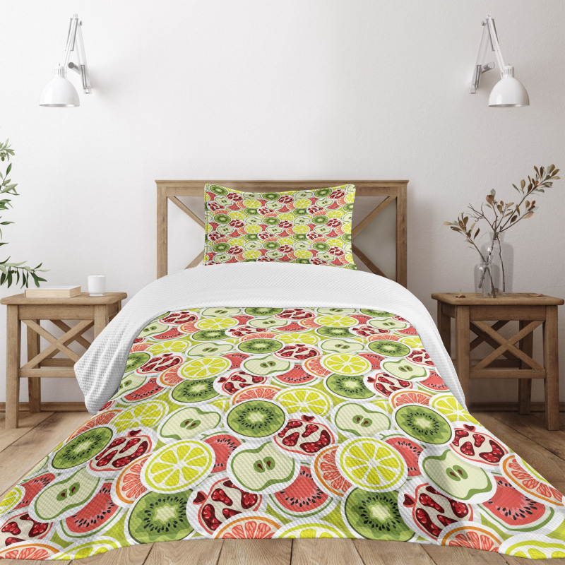 Modern Organic Food Rounds Bedspread Set