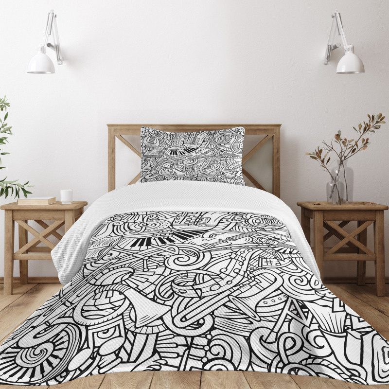 Chaotic Doodle Musical Bedspread Set