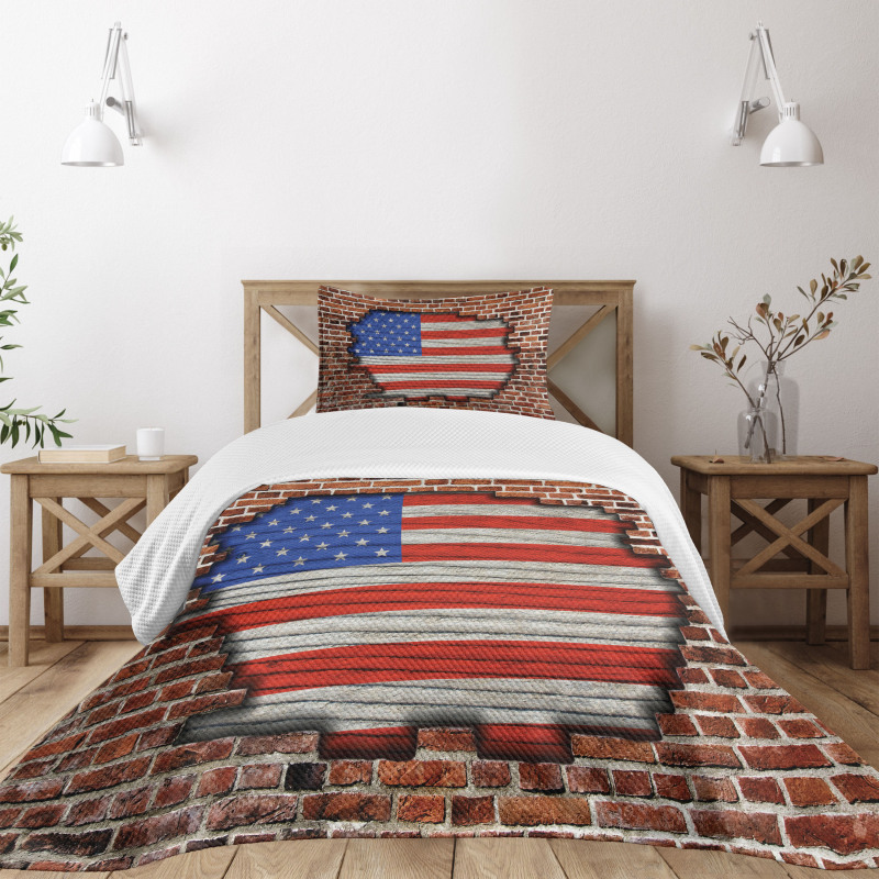 American National Flag Bedspread Set