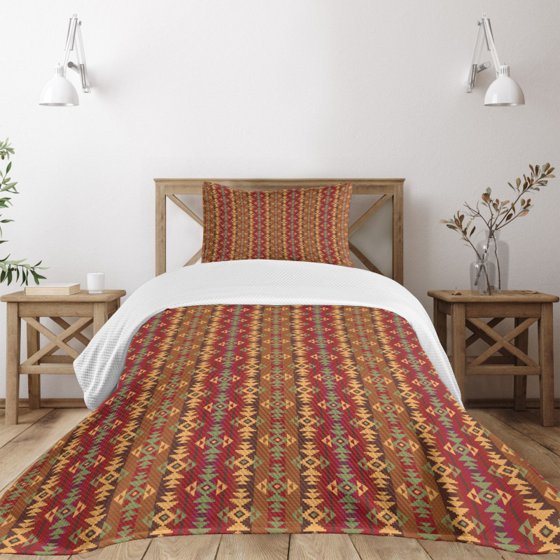 Geometric Stripes Bedspread Set