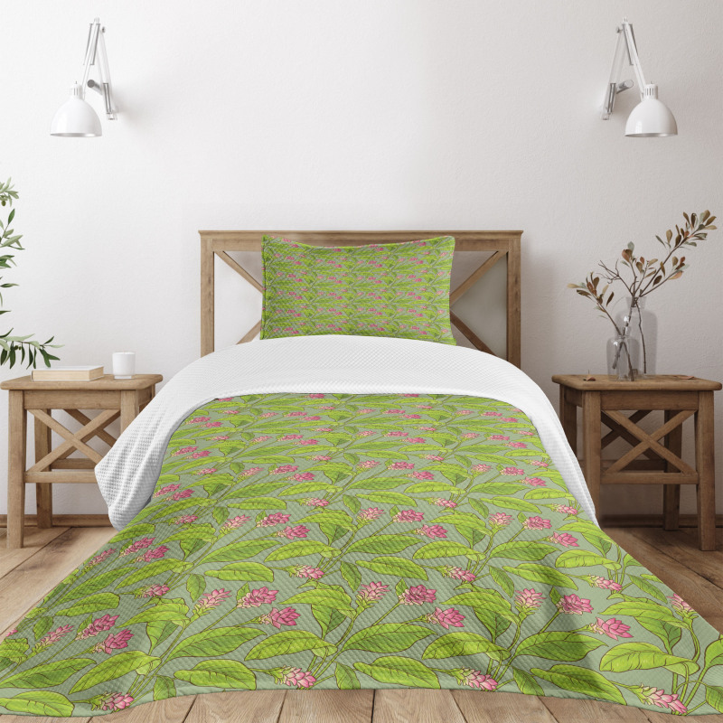 Turmeric Flower Blossom Bedspread Set