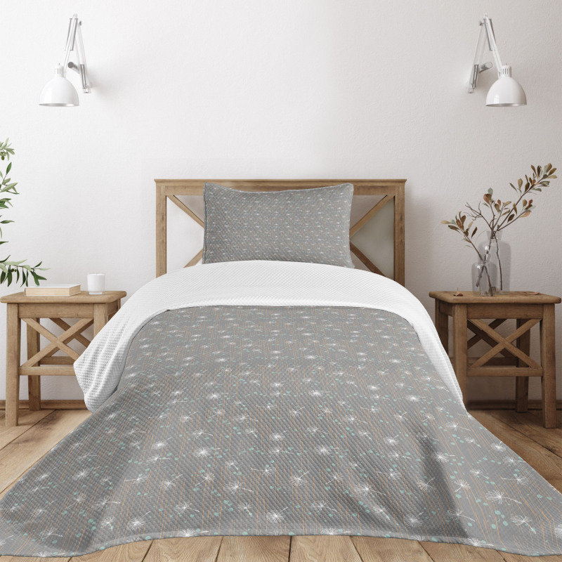 Dots Lines and Dandelions Bedspread Set