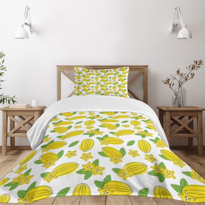 Carambola Star Fruit Exotic Bedspread Set