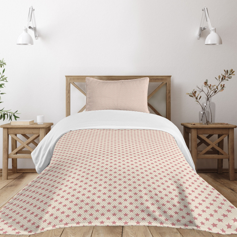 Repetitive Stars Soft Tones Bedspread Set