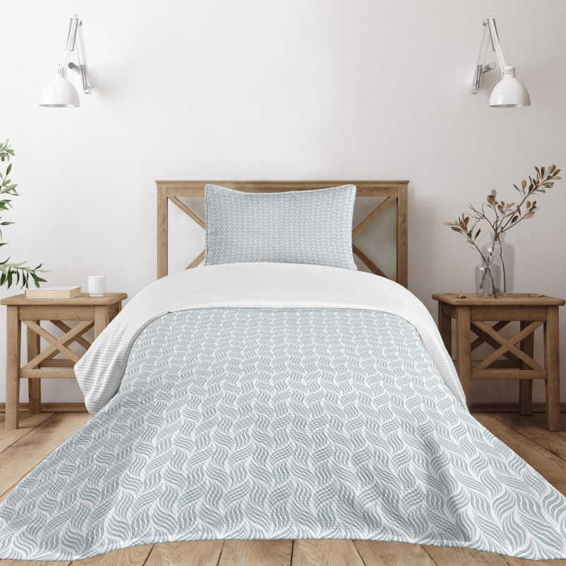 Pastel Monochrome Waves Bedspread Set