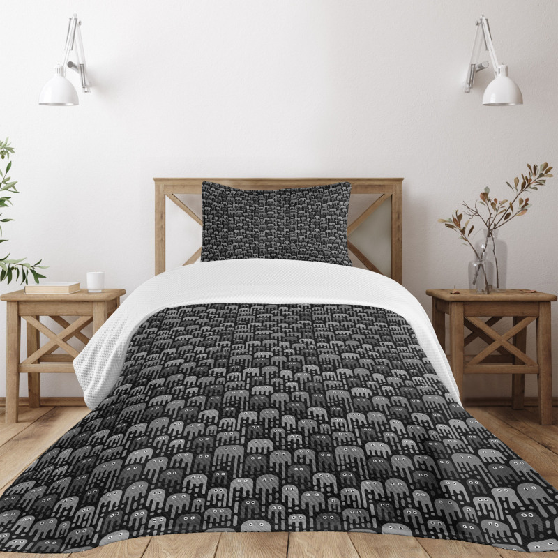 Funny Microorganisms Pattern Bedspread Set