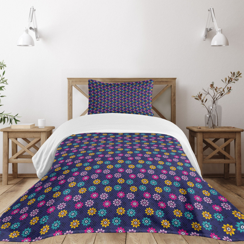 Colorful Flowers Love Bedspread Set