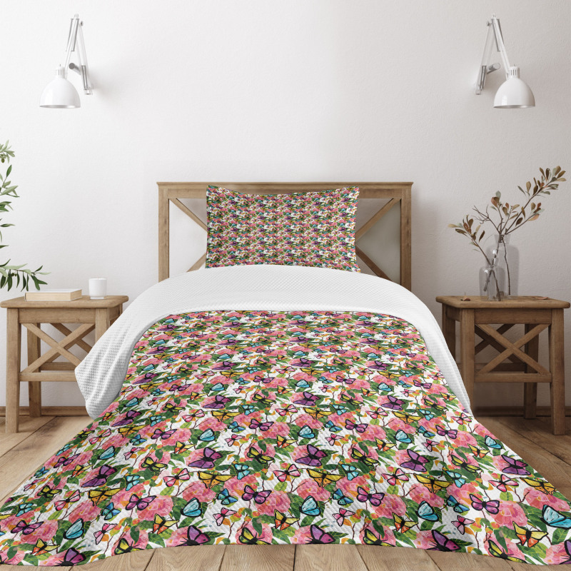 Tender Flowers Pattern Bedspread Set