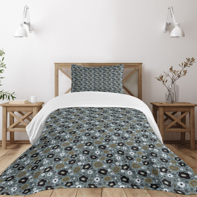 Retro Botanical Elements Bedspread Set