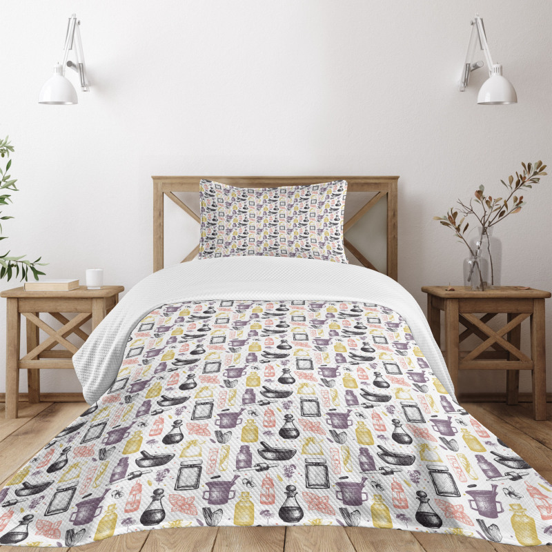 Floral Perfume Ingredients Bedspread Set