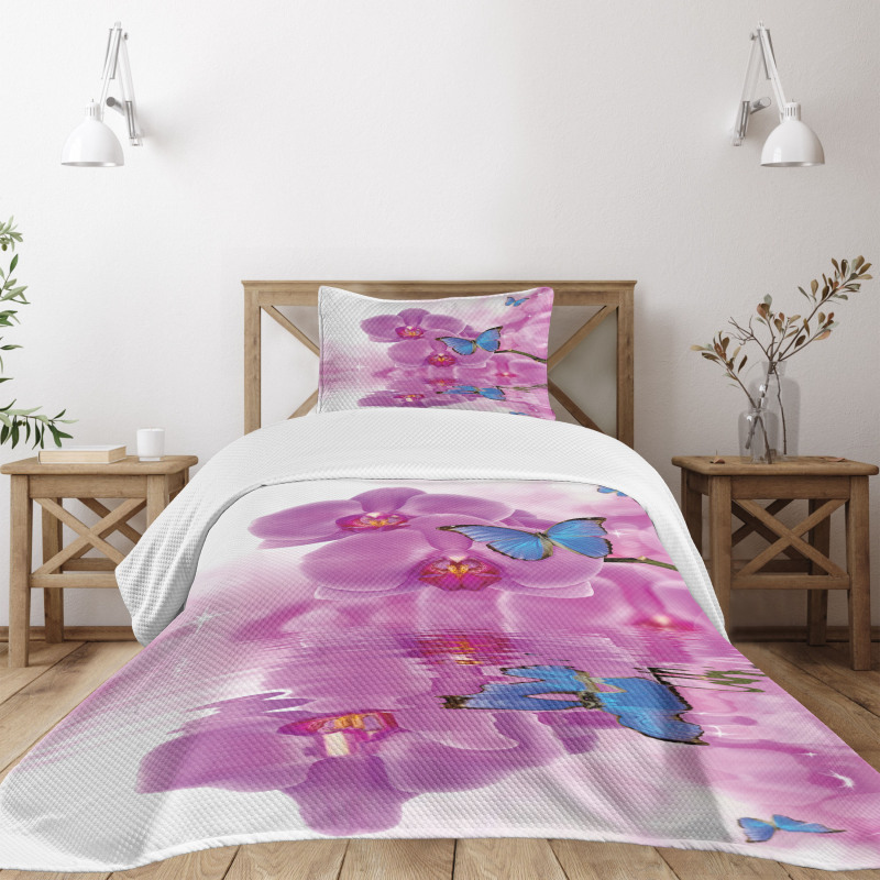 Orchid Bloom on Water Bedspread Set