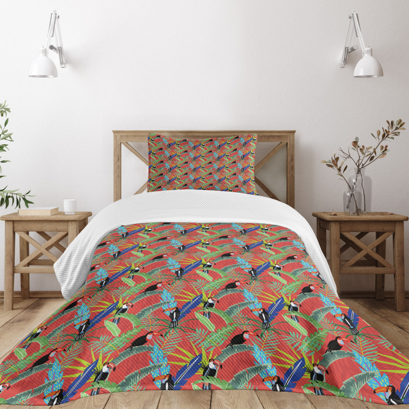 Tropical Birds Rainforest Bedspread Set