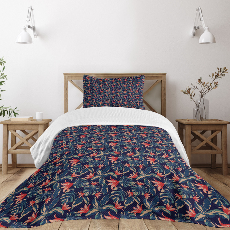 Tropical Jungle Blossoms Bedspread Set