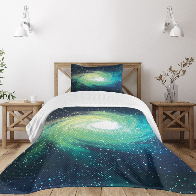 Outer Space Theme Stardust Bedspread Set