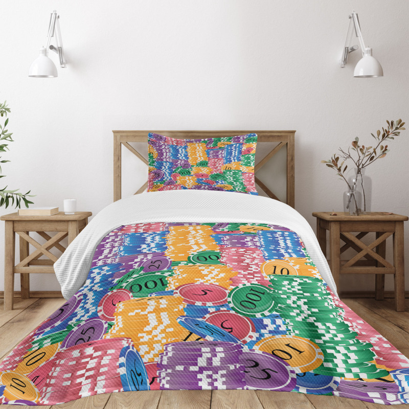 Casino Chips Luck Bedspread Set