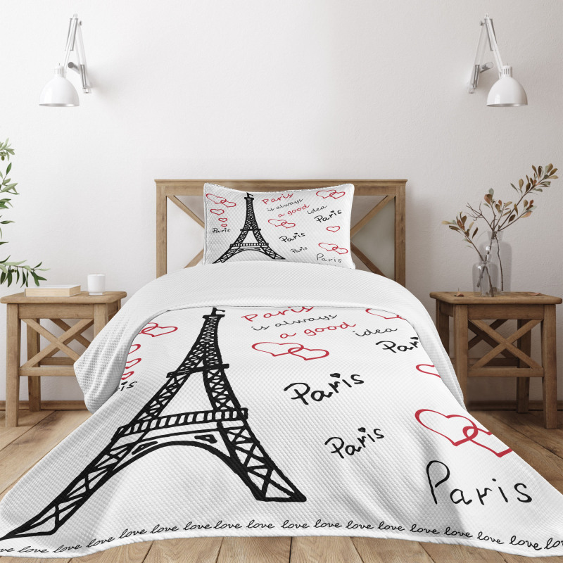 Eiffel Tower Paris Bedspread Set