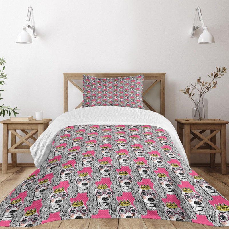 Doodle Puppy Bedspread Set