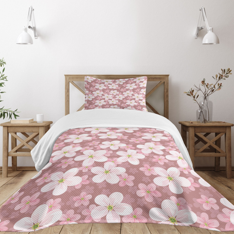 Cherry Blossoms Petal Bedspread Set