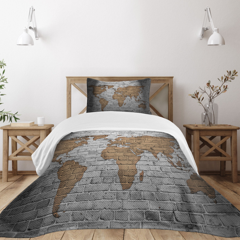 Countries Continents Bedspread Set