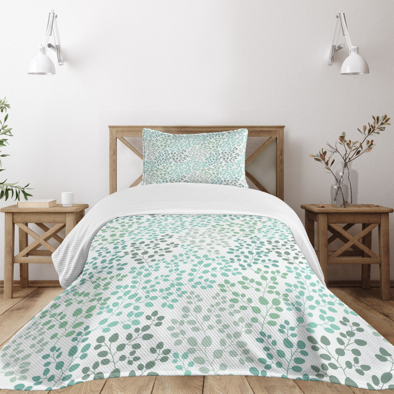 Leaf Braches Pattern Bedspread Set