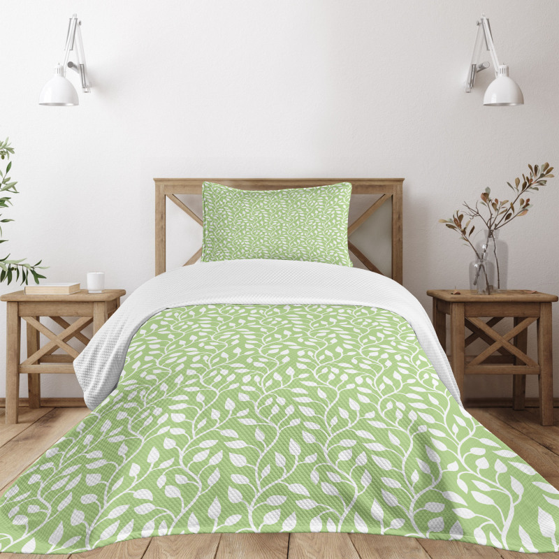 Modern Leaf Pattern Bedspread Set