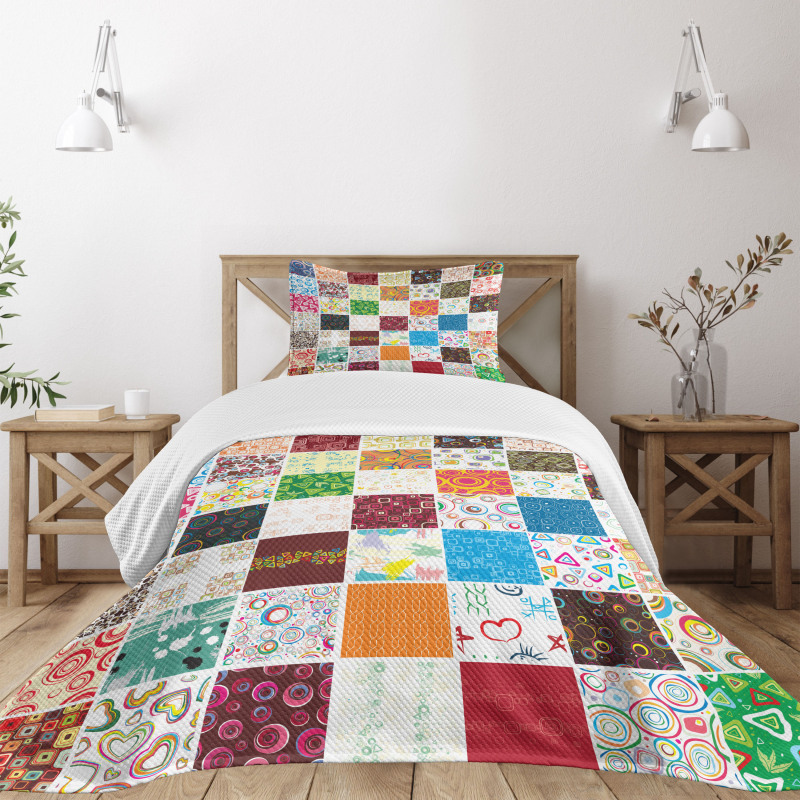 Patchwork Retro Style Bedspread Set