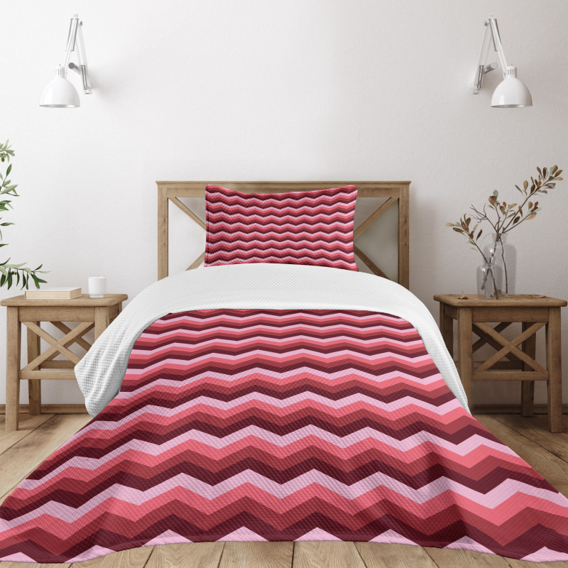 Modern Feminine Zigzag Bedspread Set