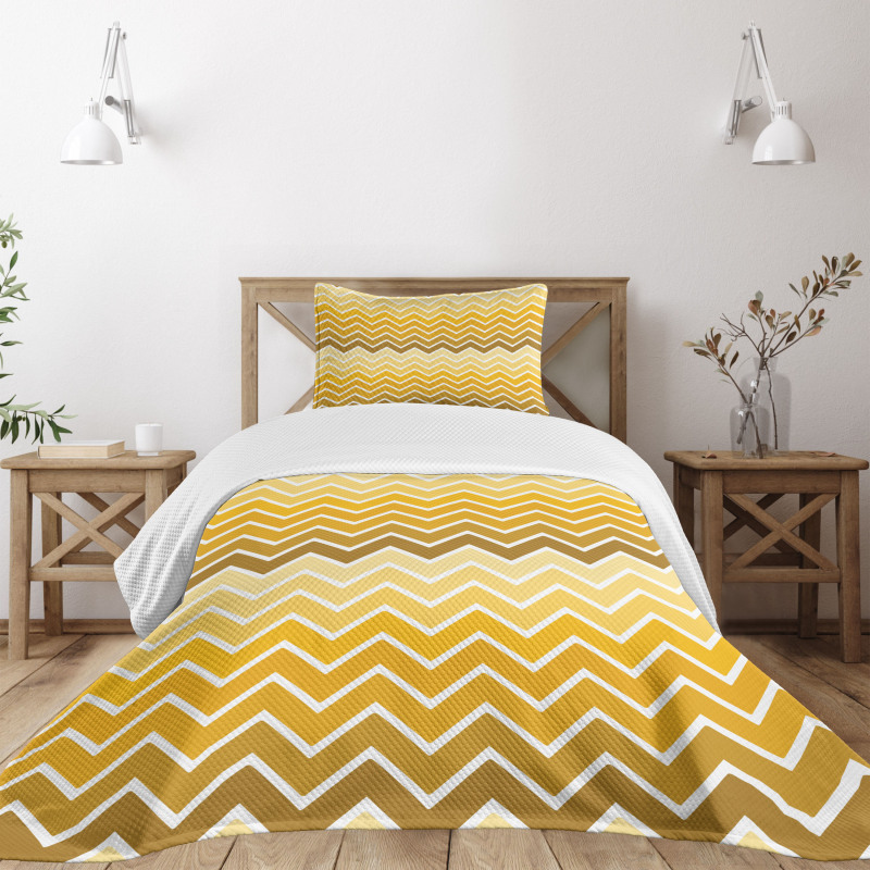 Chevron Zigzag Ombre Bedspread Set