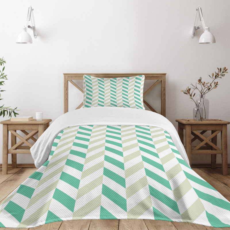 Herringbone Springtime Bedspread Set