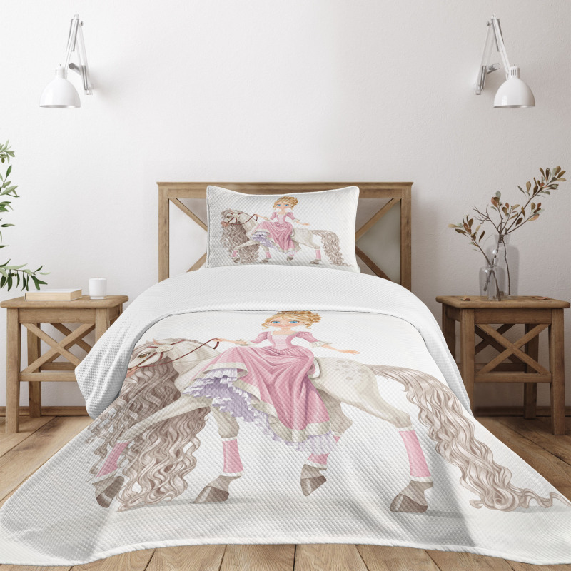 Princess on White Horse Bedspread Set