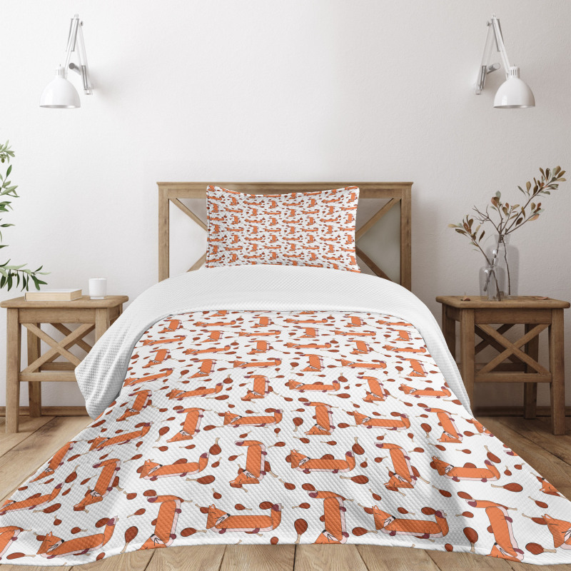 Cartoon Pattern Meat and Animal Bedspread Set