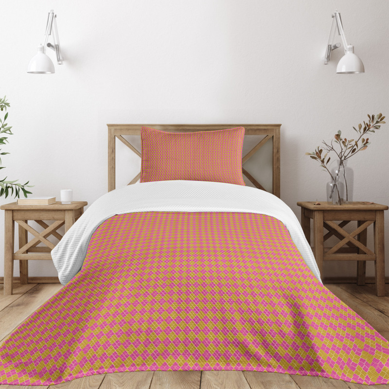 Moroccan Bicolour Grid Bedspread Set