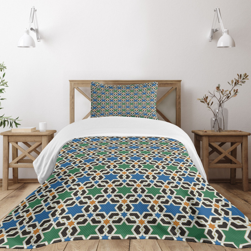 Hexagon Stars Pattern Bedspread Set