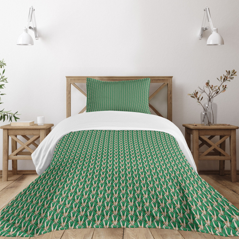 Papyrus Plant Lattice Art Bedspread Set