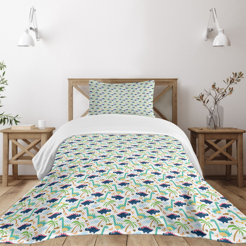 Dinosaurs Funny Doodle Bedspread Set