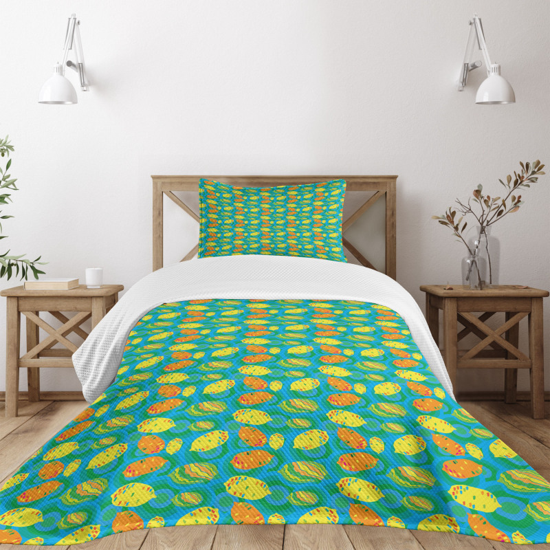 Funky Color Citrus Cartoon Bedspread Set