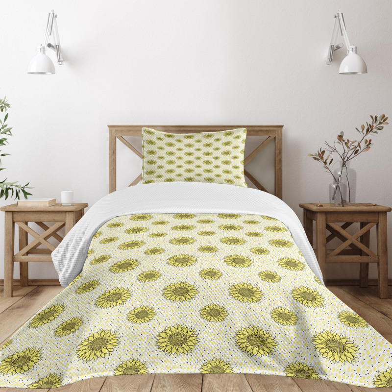 Sunflowers Spots Bedspread Set