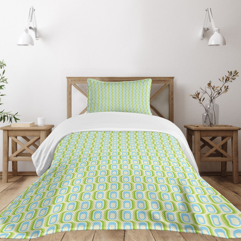 Retro Art Abstract Motif Bedspread Set