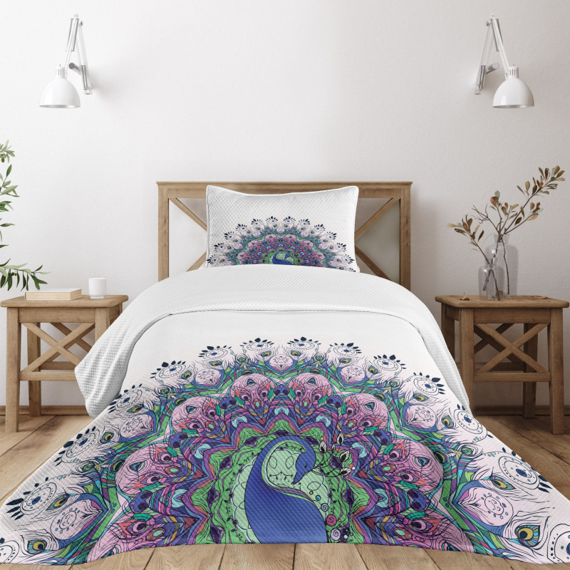 Exotic Wild Peacock Bedspread Set