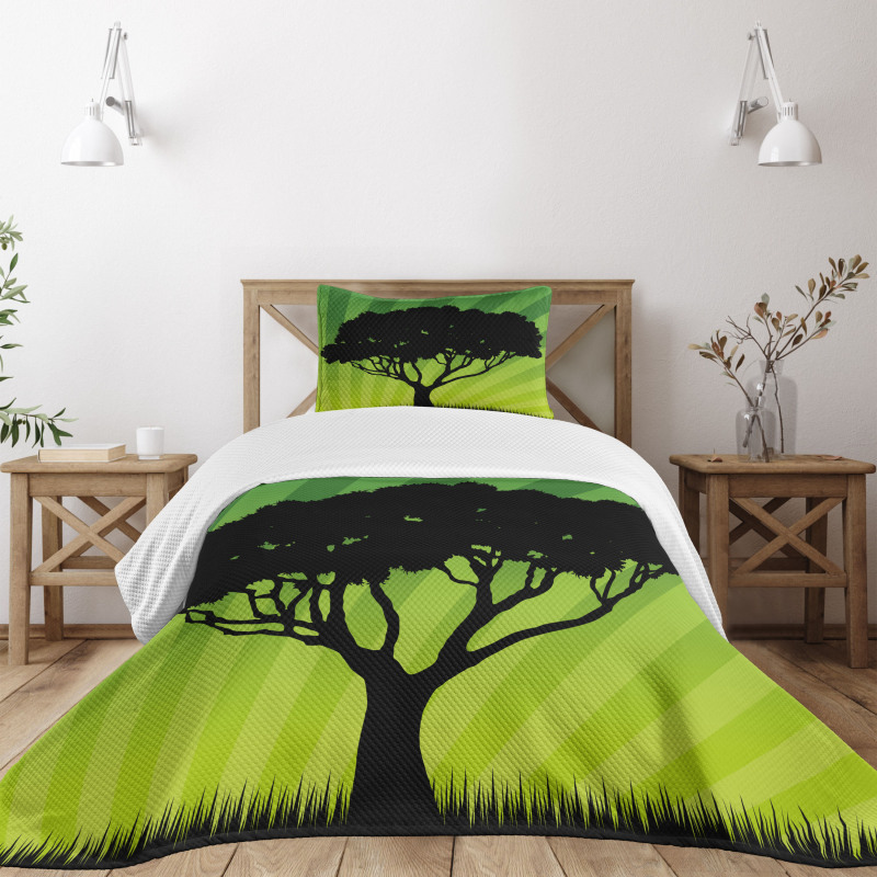 Funky Sunset Nature Art Bedspread Set