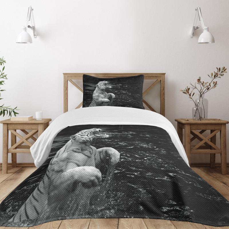 Exotic White Tiger Bedspread Set