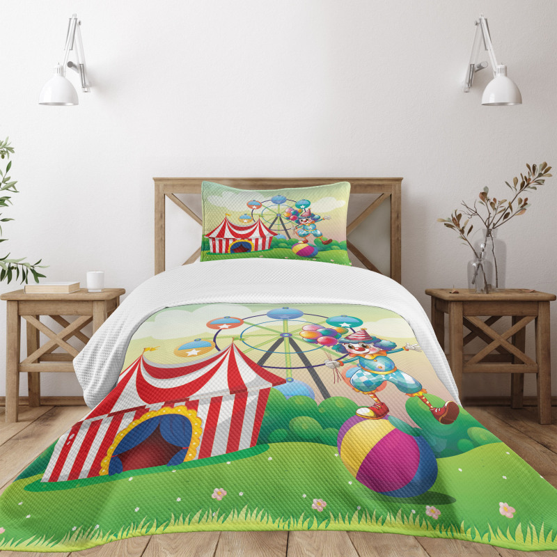 Clown Inflatable Ball Bedspread Set