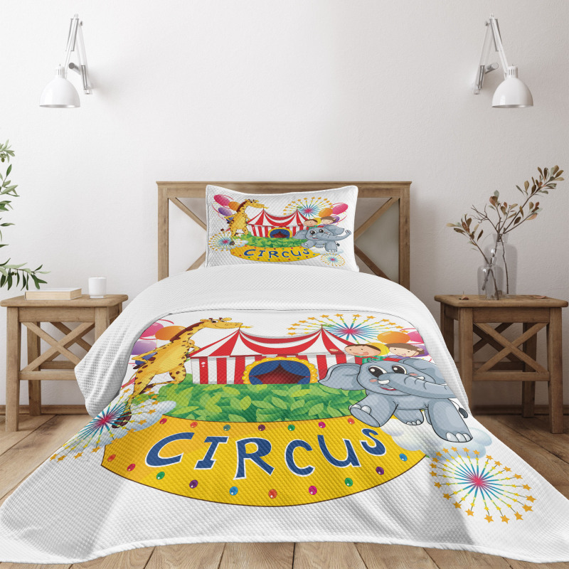 Circus Show with Kids Bedspread Set